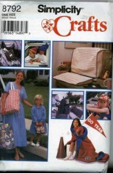 8792 SIMPLICITY CAR SEAT / GOLF CLUB/ KEYBOARD COVER, TOTE, BAGS, BLANKET GIFT PATTERN